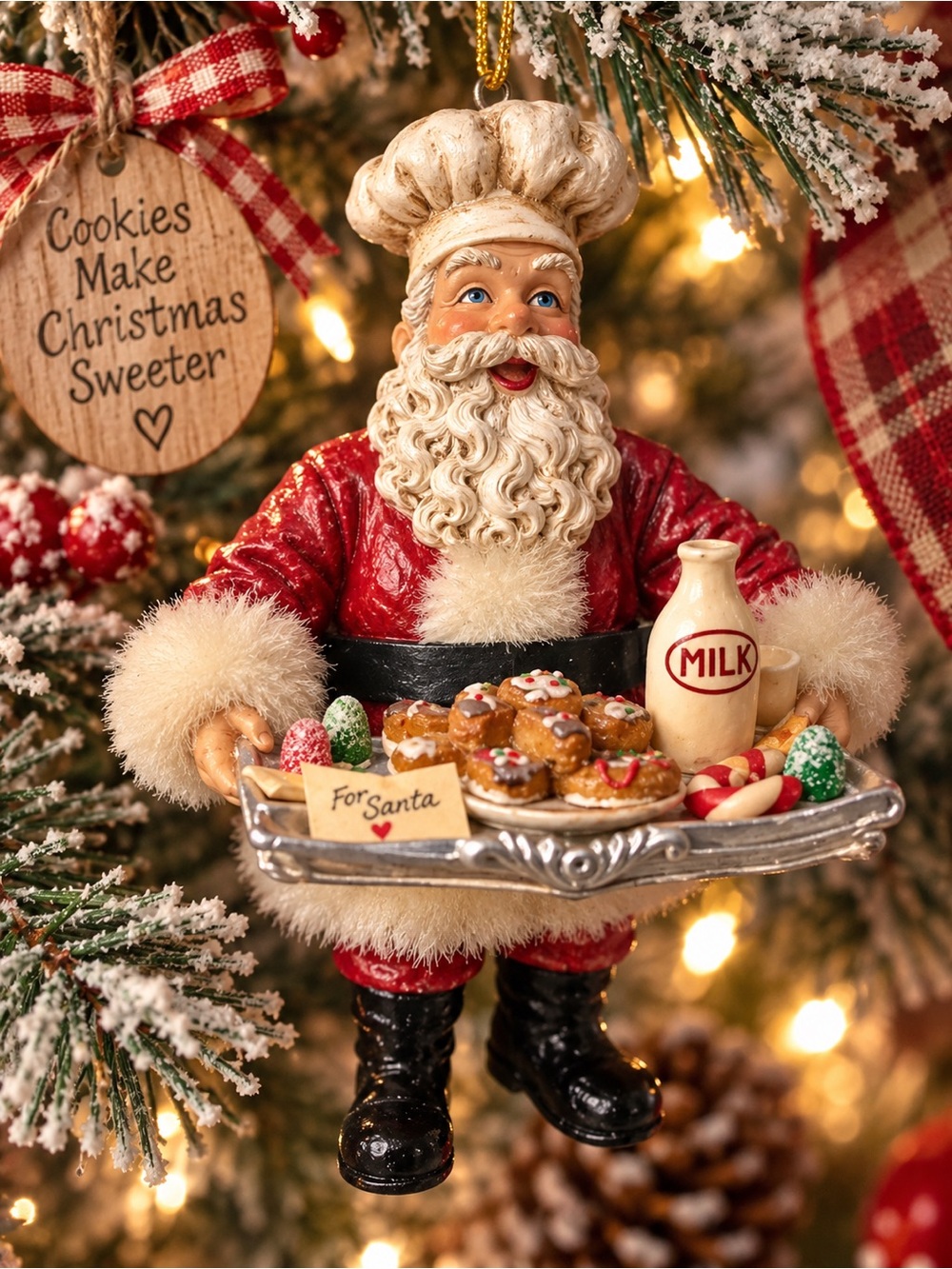 Vintage Kurt Adler Fabriche Cookies For Santa Baker Figurine Ornament EUC 5.5”